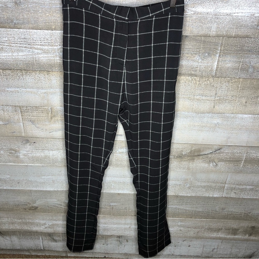 Hope by Ringstrand Soderberg black plaid work career office pants size 8